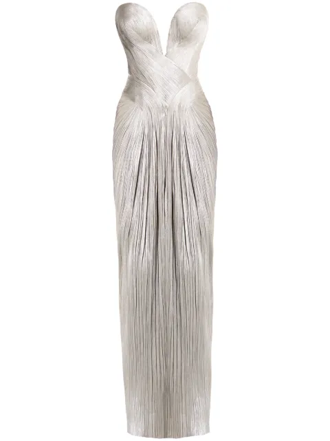Maria Lucia Hohan bustier front-slit gown