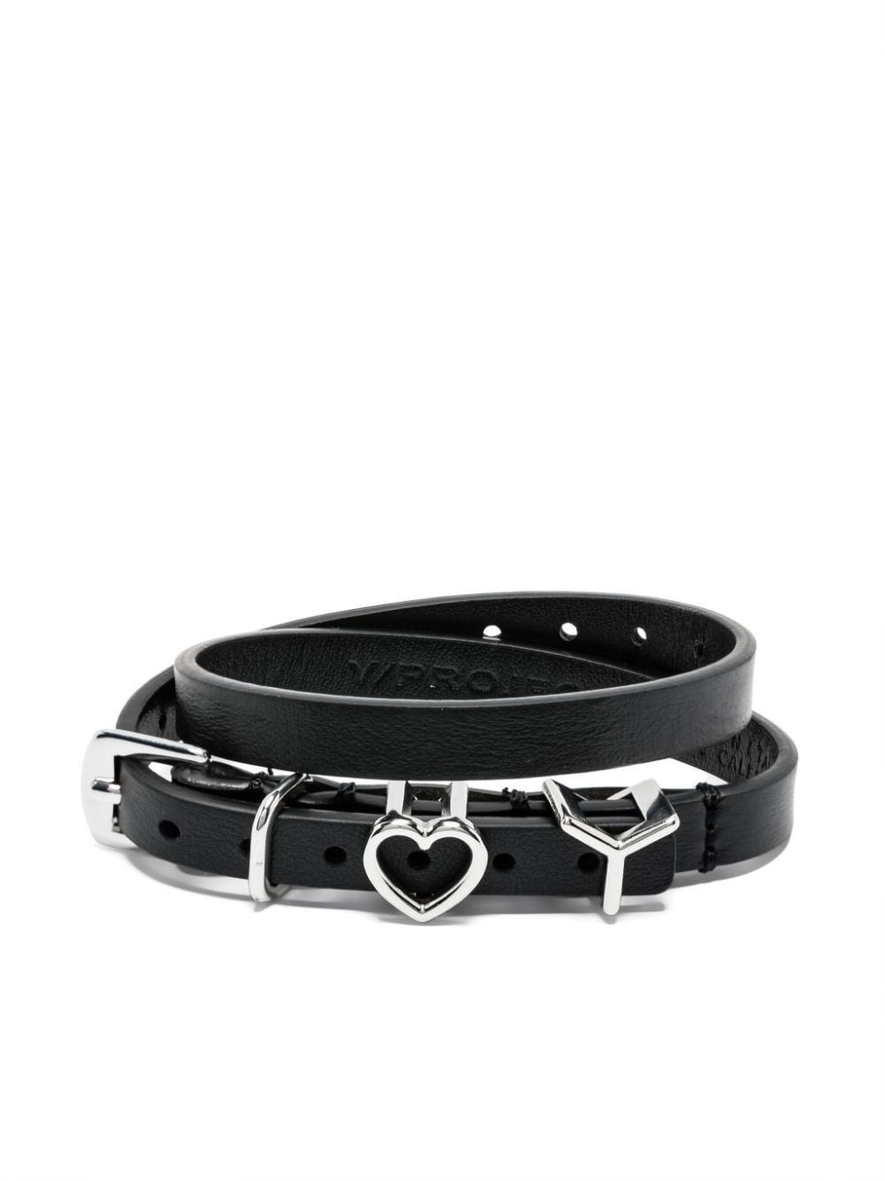 y/project y heart belt bracelet - noir
