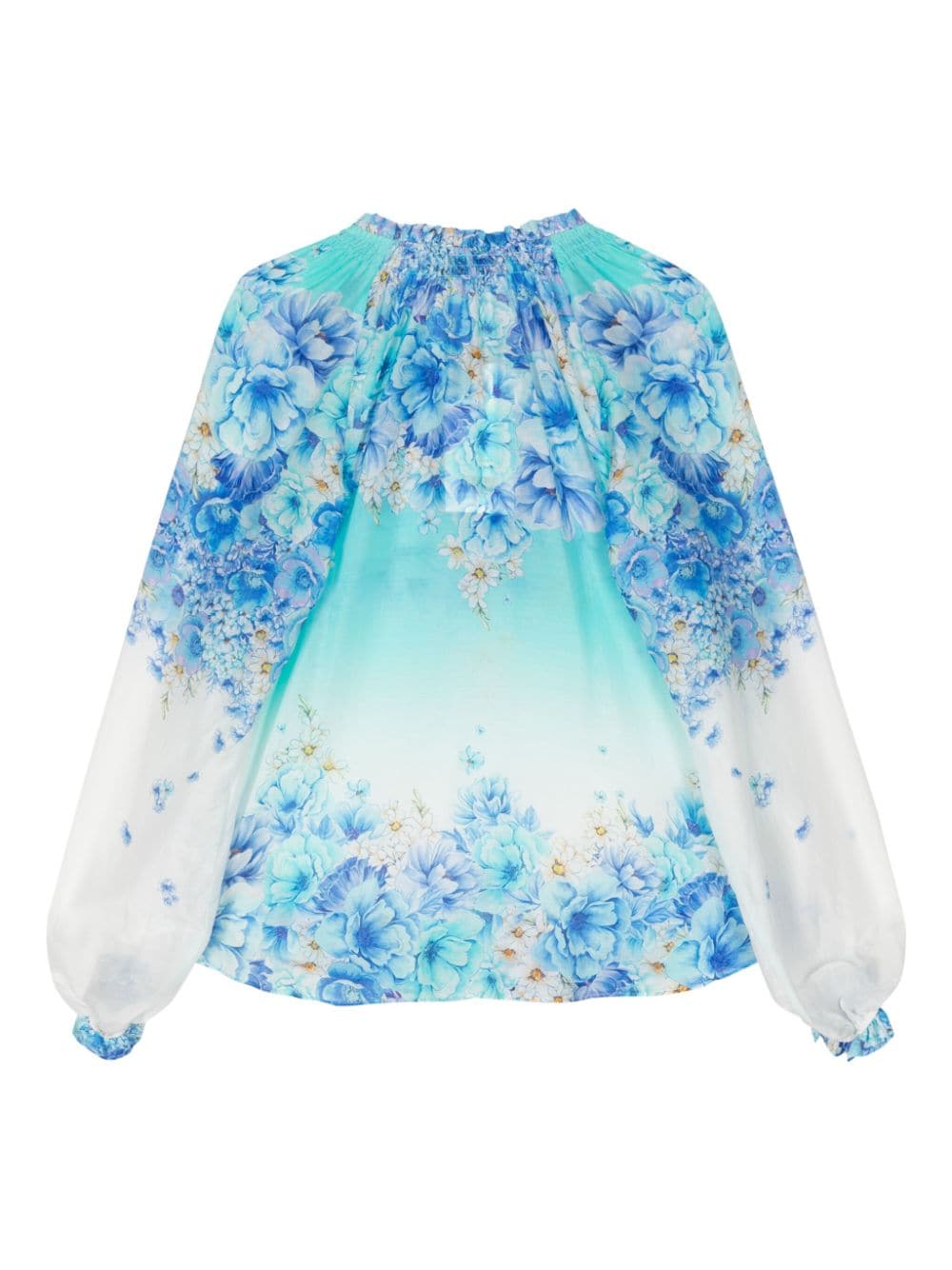 Hale Bob floral-print silk blouse - Blauw
