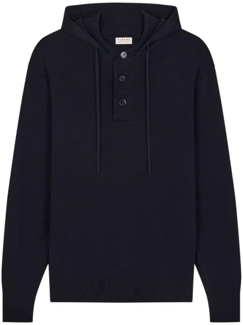 FURSAC buttoned knitted hoodie
