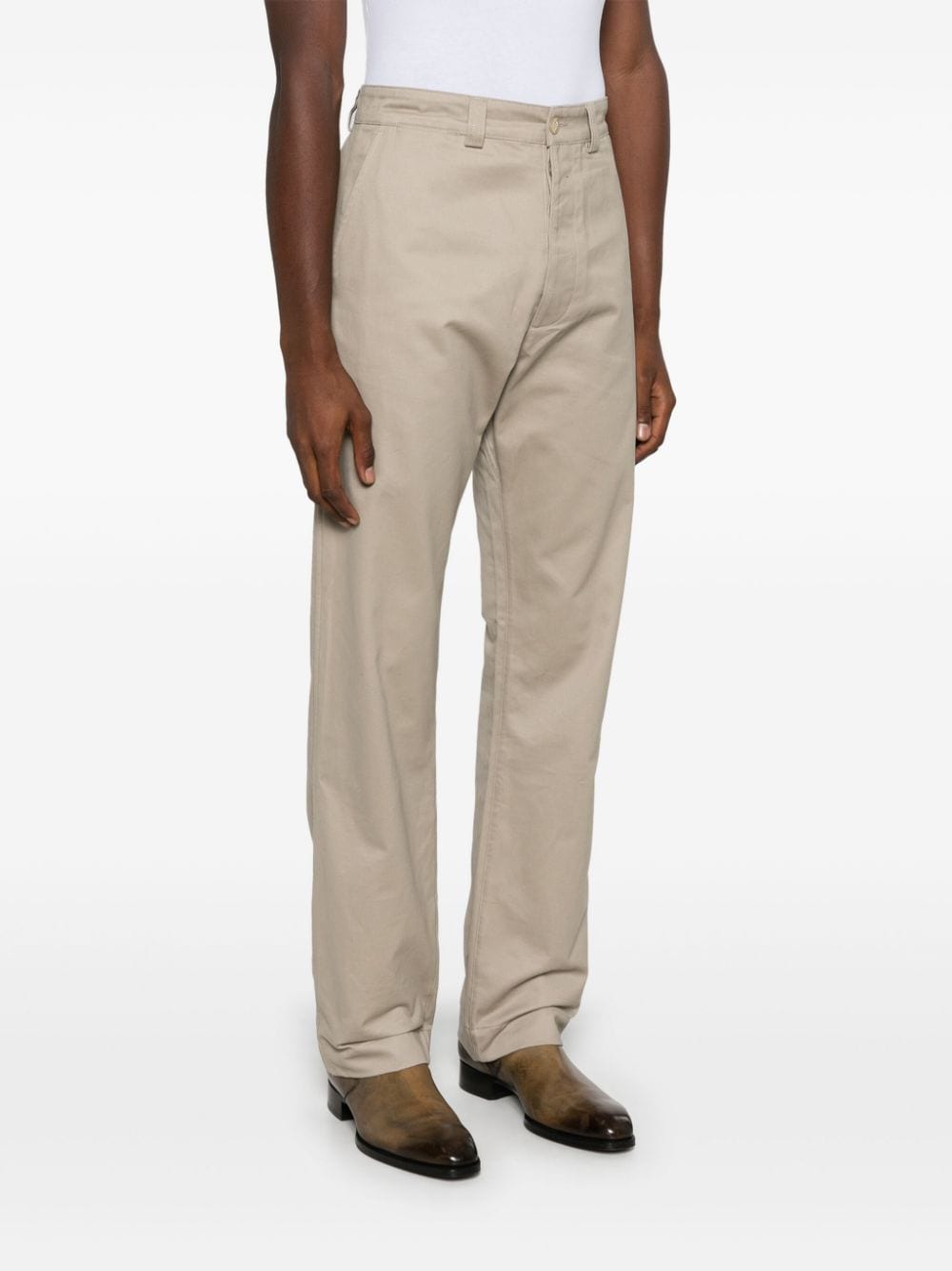 Shop Fursac Twill Chino Trousers In Neutrals