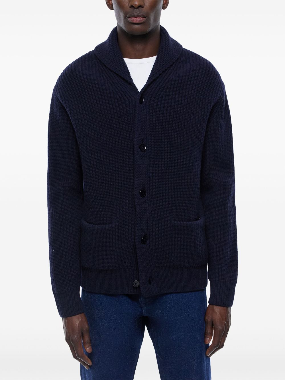 FURSAC chunky-knit wool cardigan - Blue