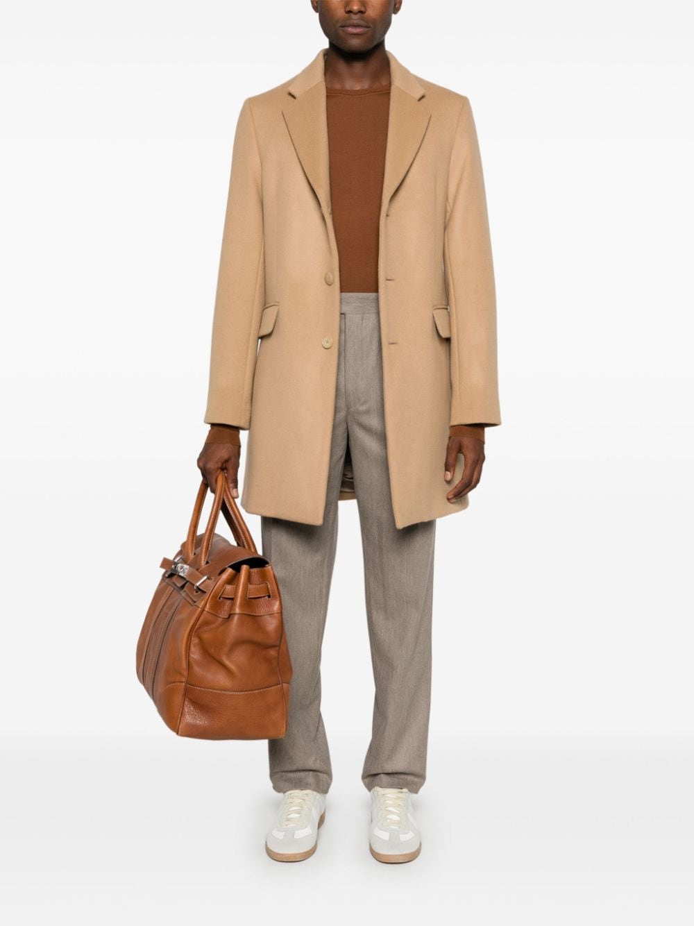 Shop Fursac Single-breasted Coat In Neutrals