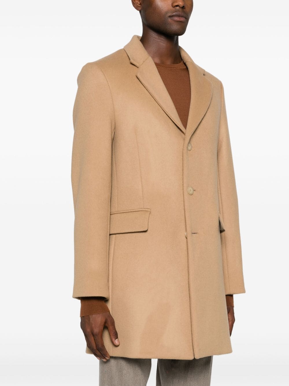 Shop Fursac Single-breasted Coat In Neutrals