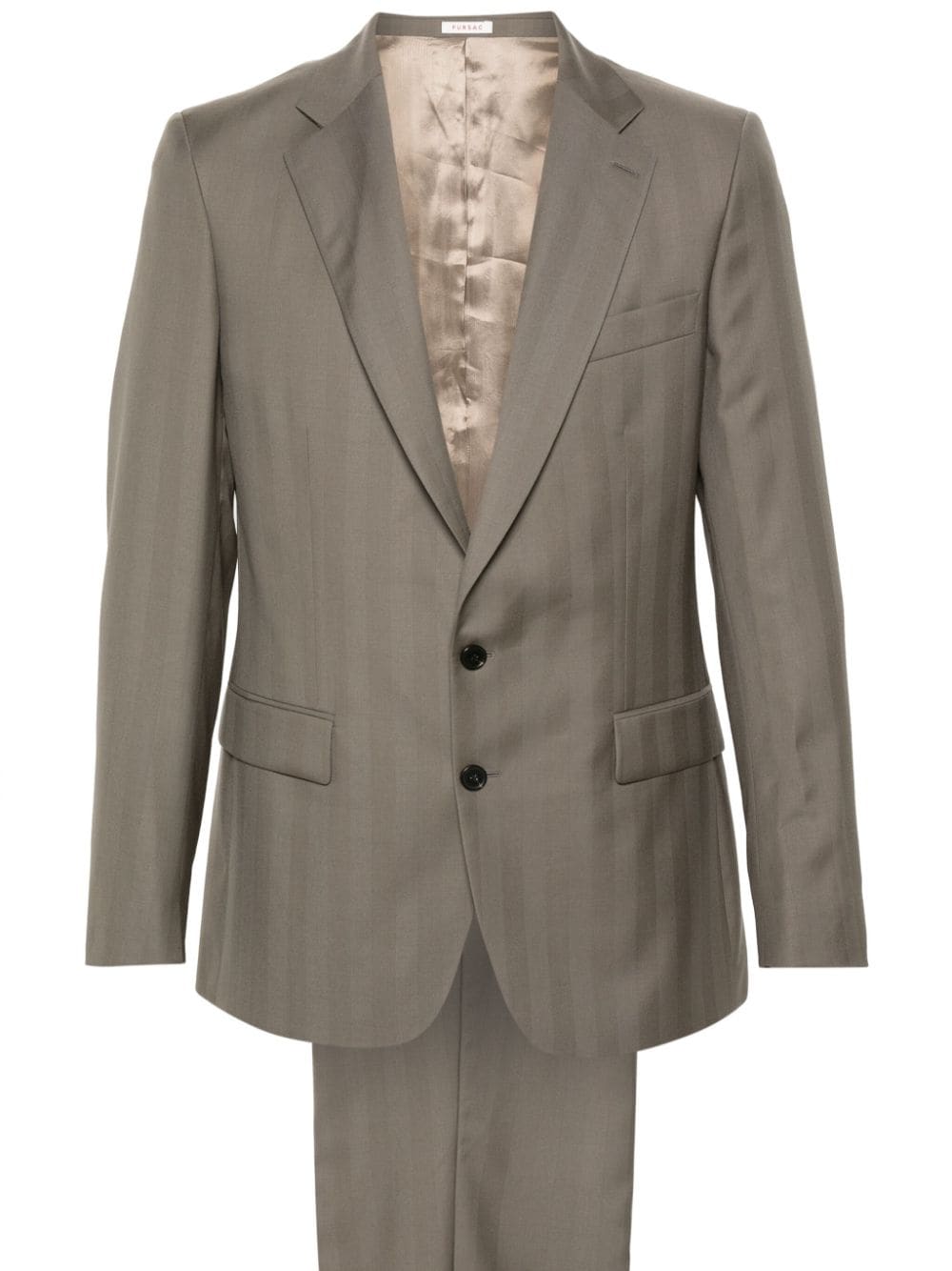 Fursac Herringbone Single-breasted Suit In Neutral