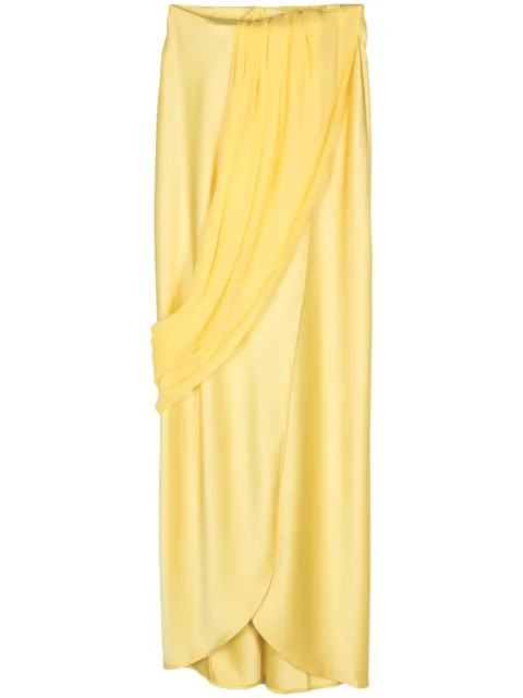 Paris Georgia Viola draped-panel maxi skirt