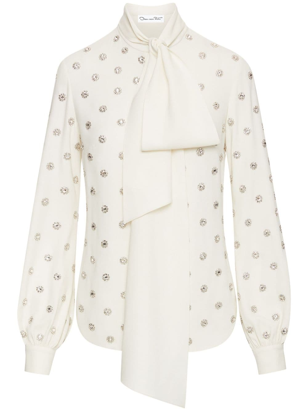 Oscar de la Renta Blusa con strass - Bianco