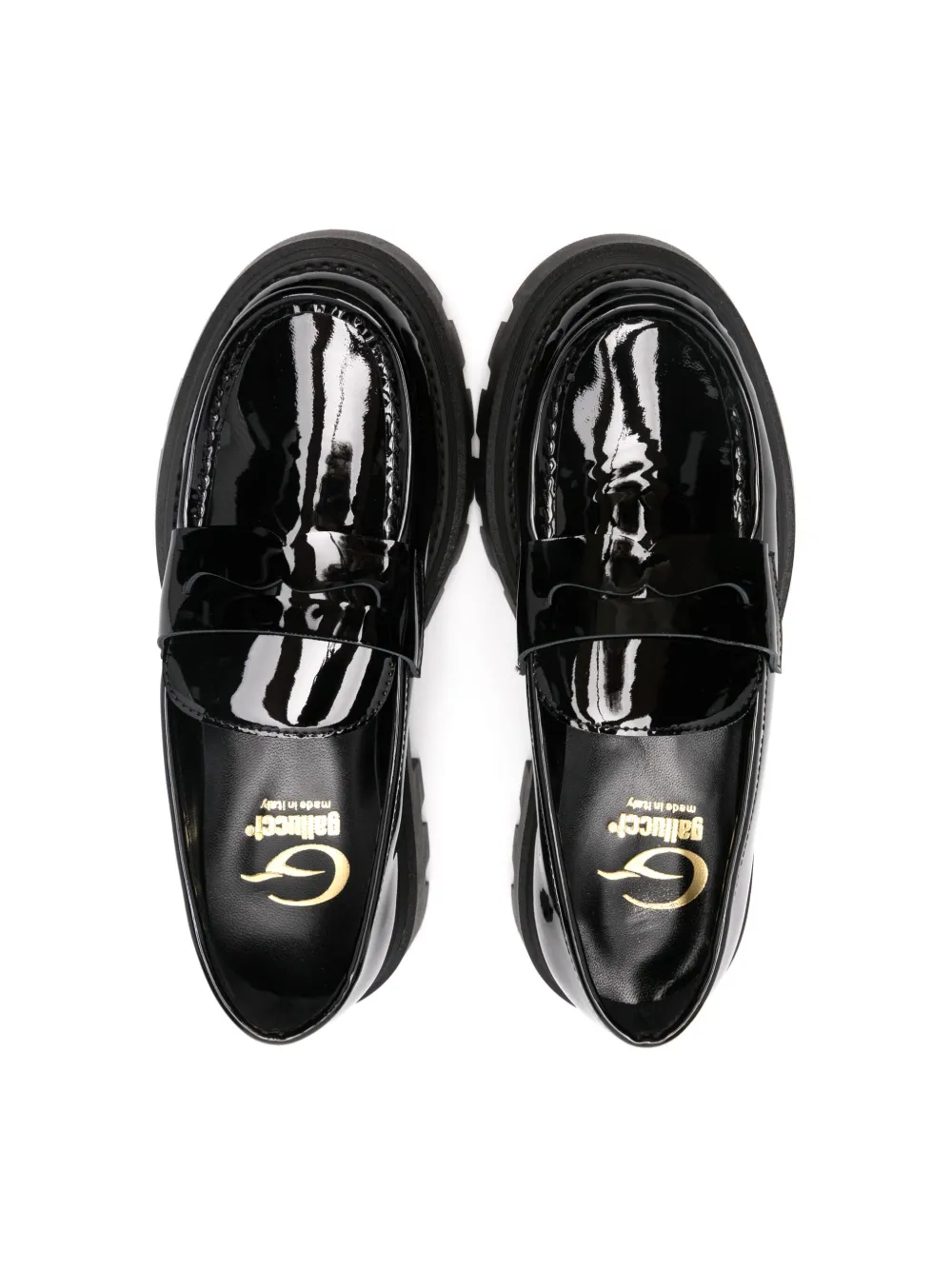 Shop Gallucci Patent Leather Loafers In Black