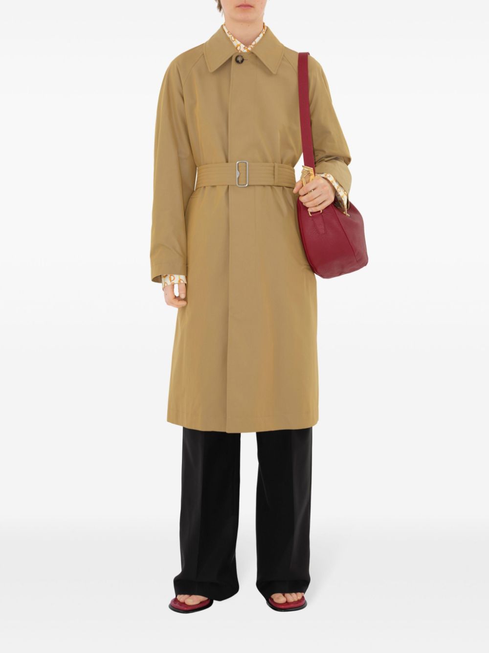 Cheap Burberry belted cotton trench coat Women