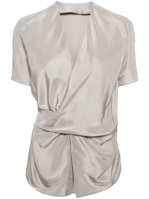 JNBY V-neck silk wrap blouse Women