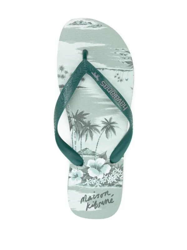 ★メゾンキツネ★UNISEX Hawaiian Flip Flop★Paper_Seafoam★ ☆メゾンキツネ☆UNISEX Hawaiian Flip Flop☆Paper_Seafoam☆