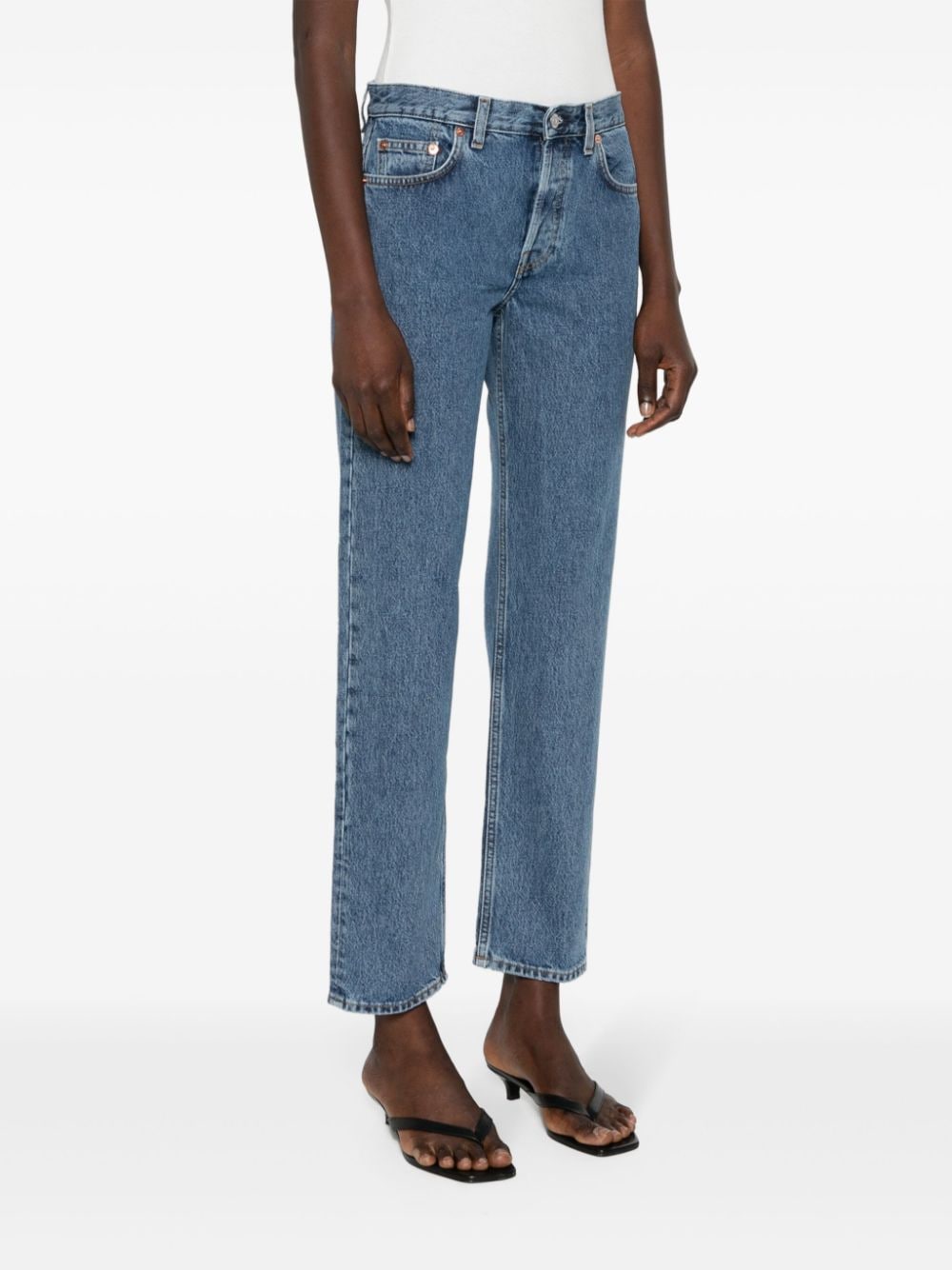 Shop Sporty And Rich Straight-leg Jeans In Blue