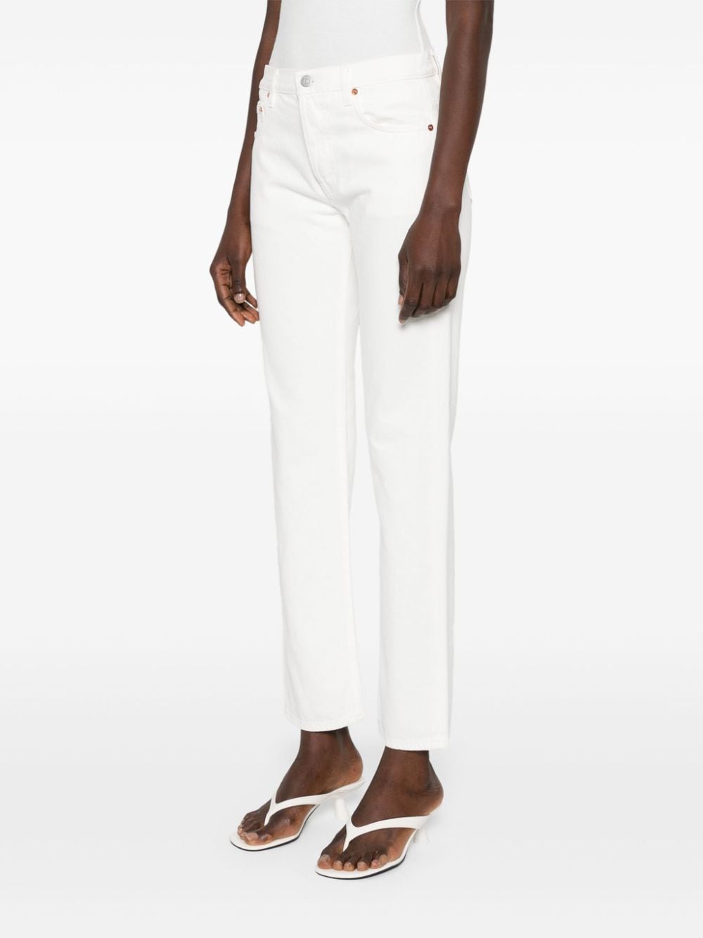 Shop Sporty And Rich Straight-leg Jeans In Neutrals