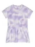 Moncler Enfant logo-print tie-dye dress - Purple