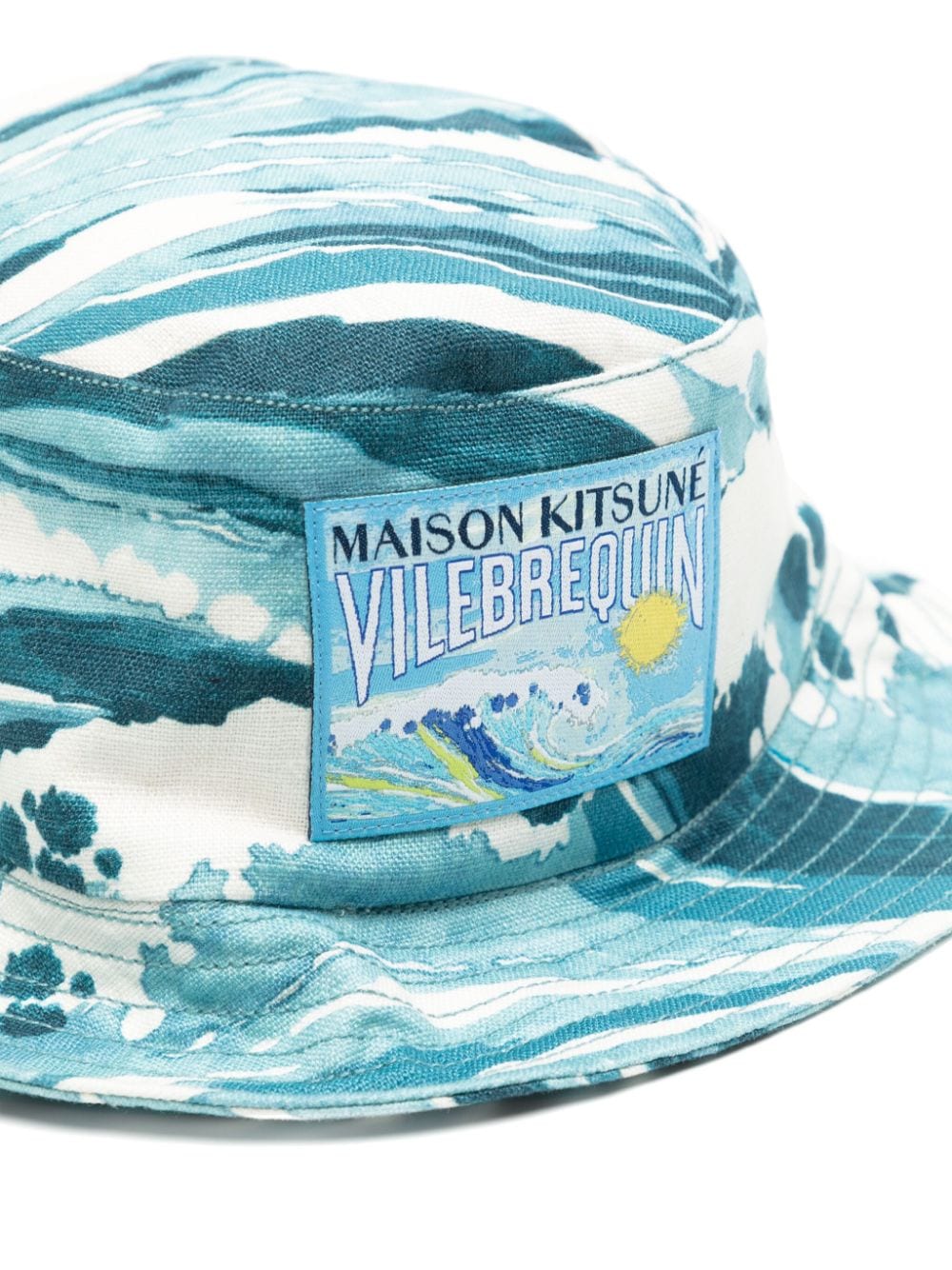 Shop Maison Kitsuné X Vilebrequin Tie-dye Bucket Hat In Blue