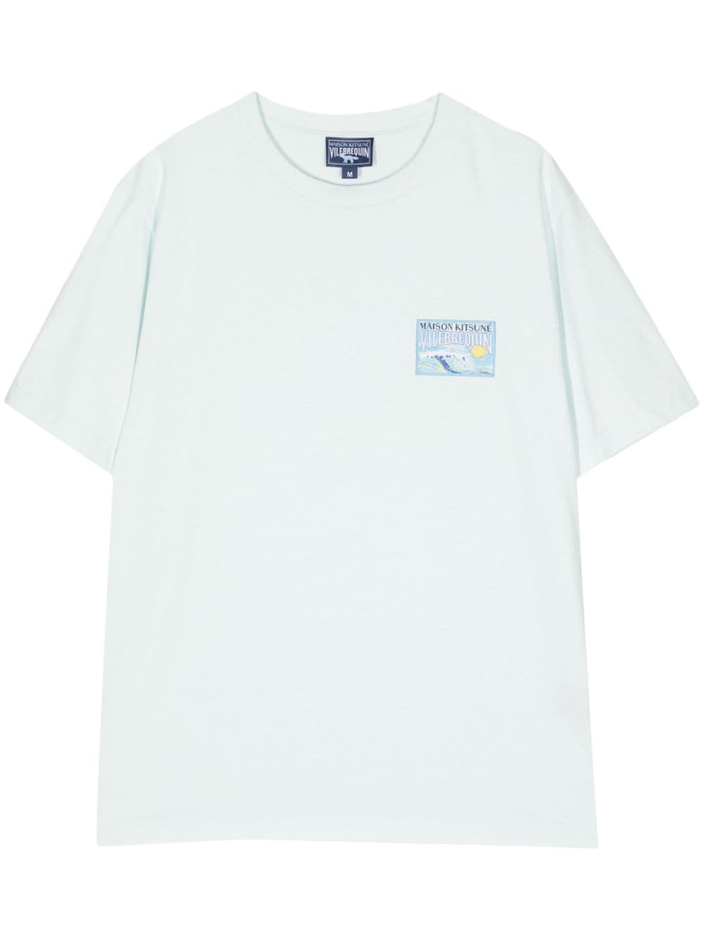 Maison Kitsuné x Vilebrequin wave-print T-shirt Blauw