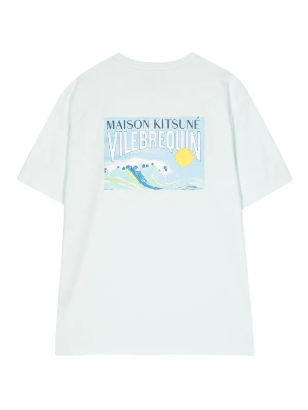Maison Kitsuné x Vilebrequin プリント Tシャツ | ブルー