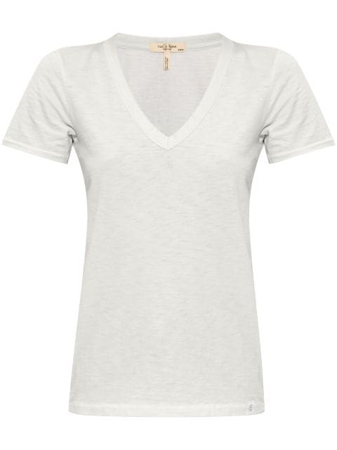 rag & bone Slub-T-shirt med V-hals