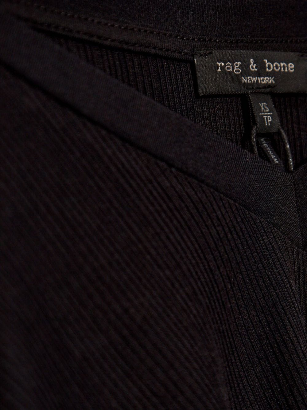 Shop Rag & Bone V-neck Ribbed T-shirt In Black