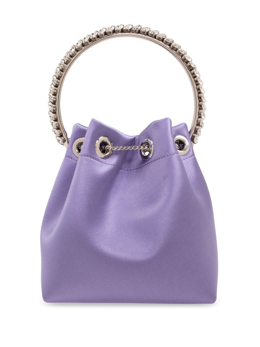 Shop Jimmy Choo Bon Bon Satin Bucket Bag In Violett