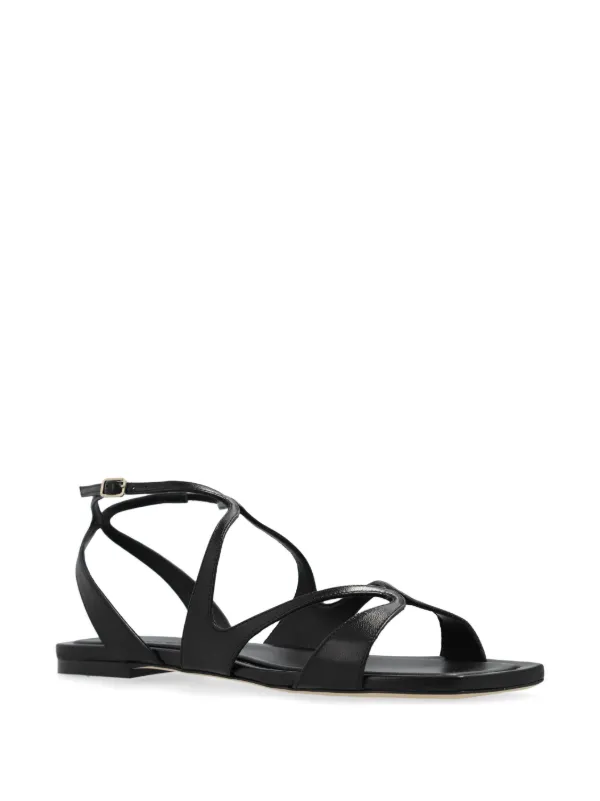 Jimmy Choo Ayla Leather Sandals | Black | FARFETCH