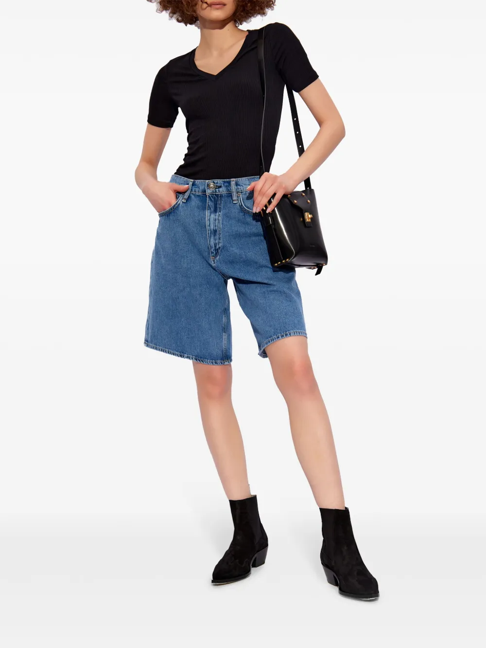 rag & bone knee-length denim shorts - Blauw