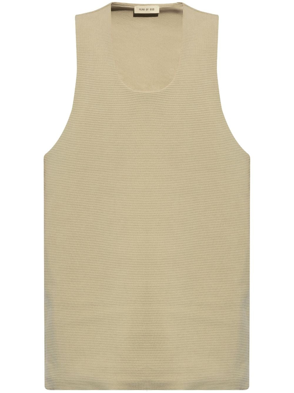 Fear Of God Ribbed Cotton Tank Top In Neutrals