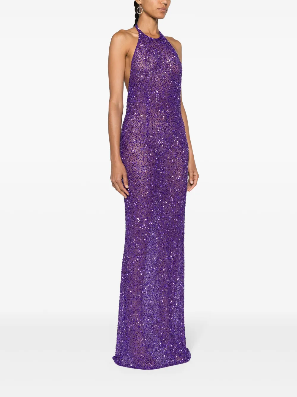 HalterNeck Purple Gown