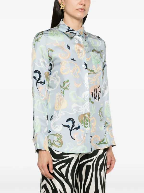 Lanvin グラフィック シルクシャツ | ブルー | FARFETCH JP