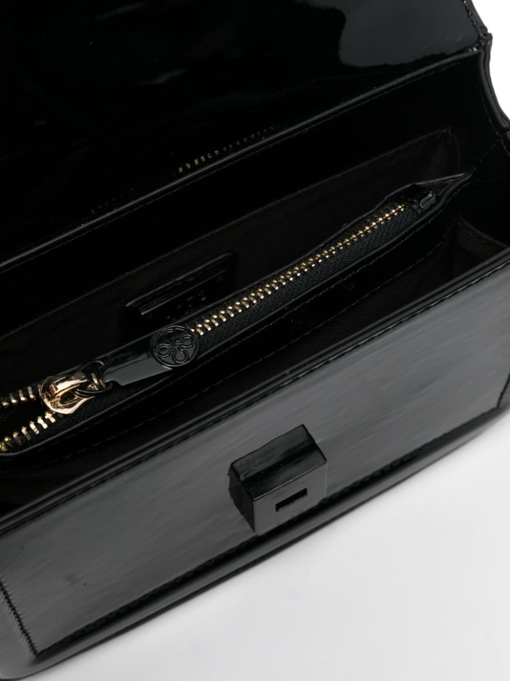 Shop V73 Fox High-shine Cross Body Bag In Black