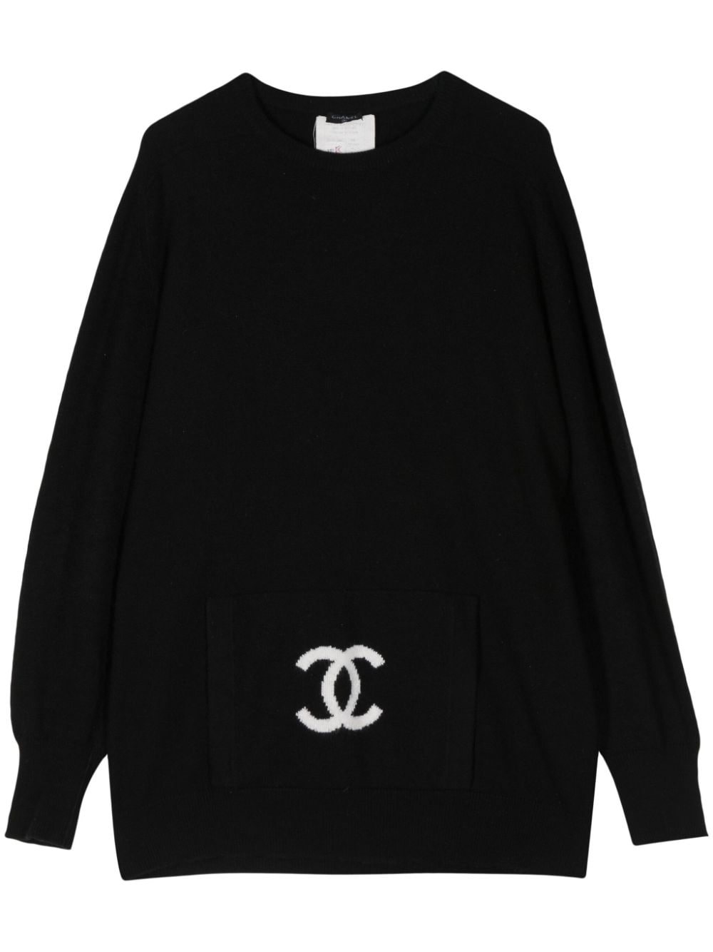 Pre-owned Chanel 1994 Cc Cashmere Jumper In Black