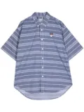 CHOCOOLATE bear-appliquéd striped shirt - Blue