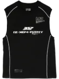 izzue graphic printed tank vest - Black