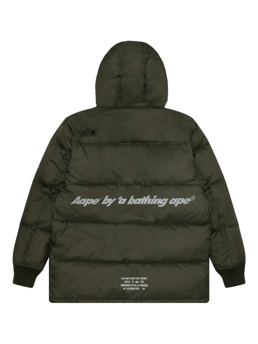 AAPE BY *A BATHING APE® logo-print quilted down jacket - Groen