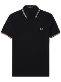 Fred Perry stripe-detail cotton polo shirt - Black