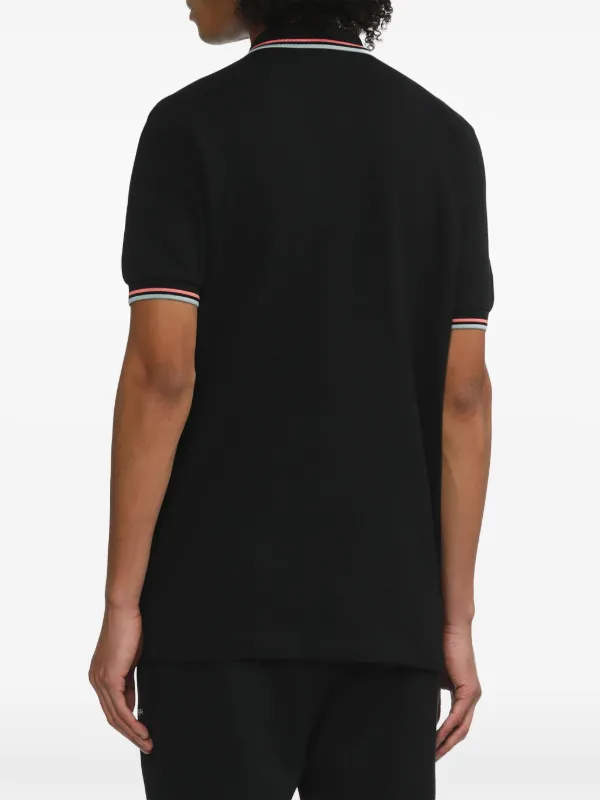 Fred Perry ストライプディテール ポロシャツ | ブラック