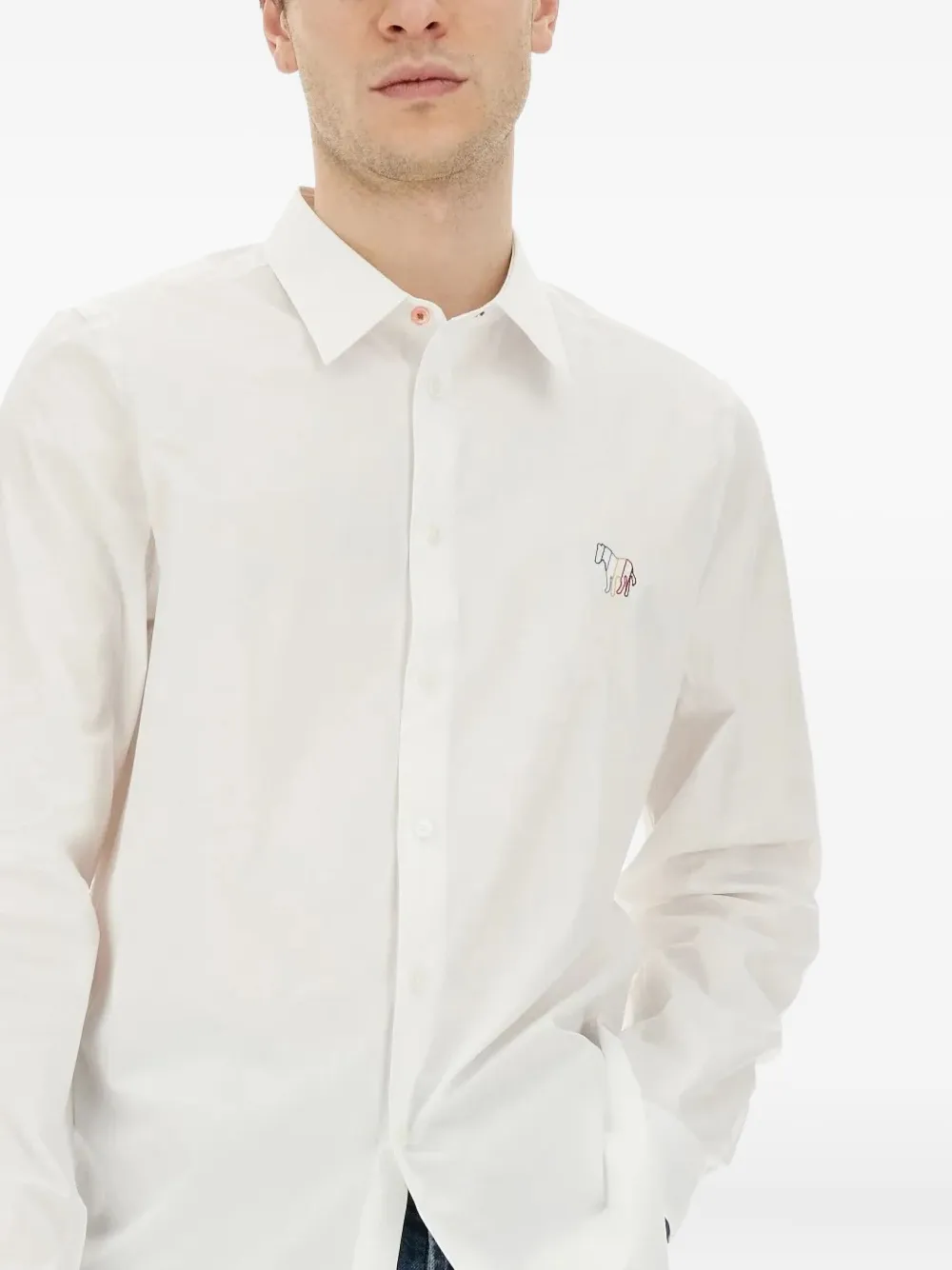 PS Paul Smith Overhemd met geborduurd logo Wit