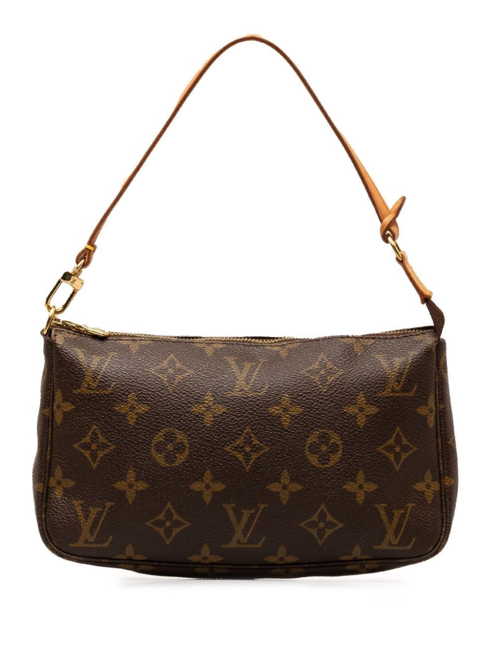Pre-owned Louis Vuitton 2001 Monogram Pochette Accessoires Shoulder Bag In 褐色