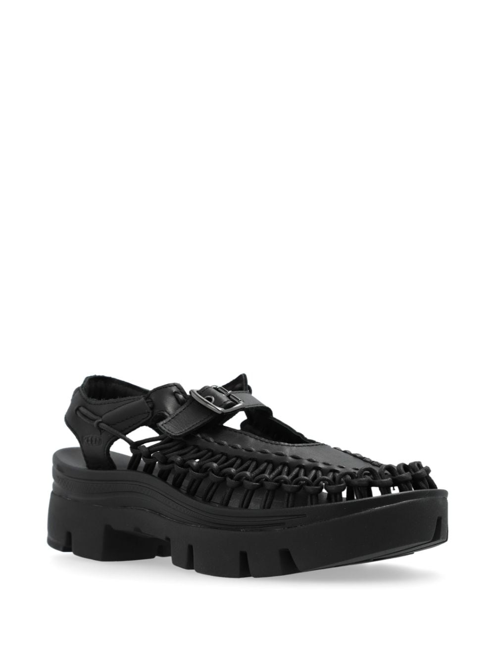 Shop Noir Kei Ninomiya Knotted Leather Sandals In Black