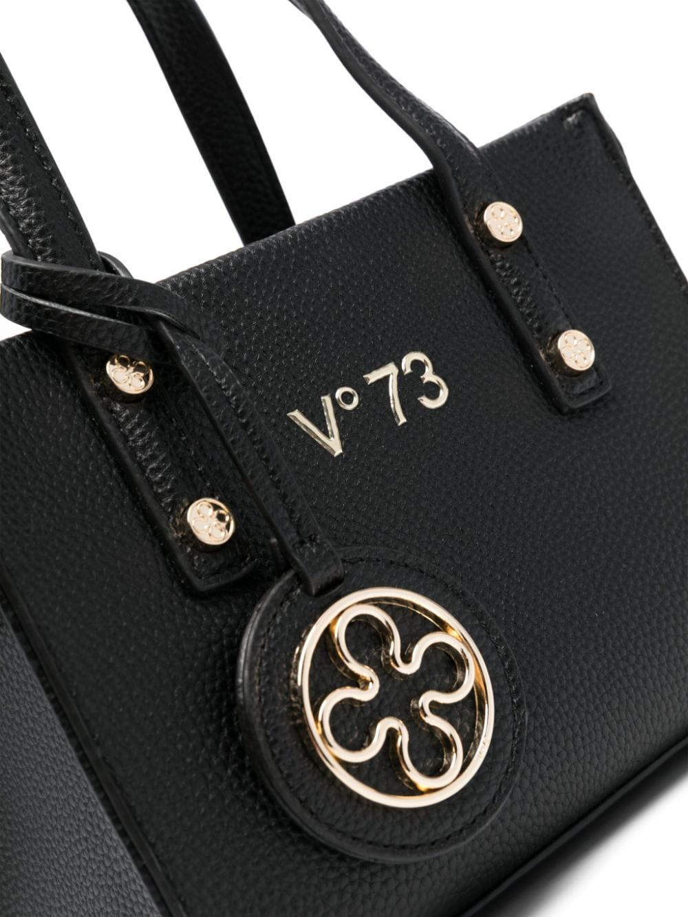 Shop V73 Logo-charm Tote Bag In Black