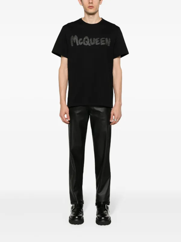 Alexander McQueen logo-print Cotton T-shirt | Black | FARFETCH