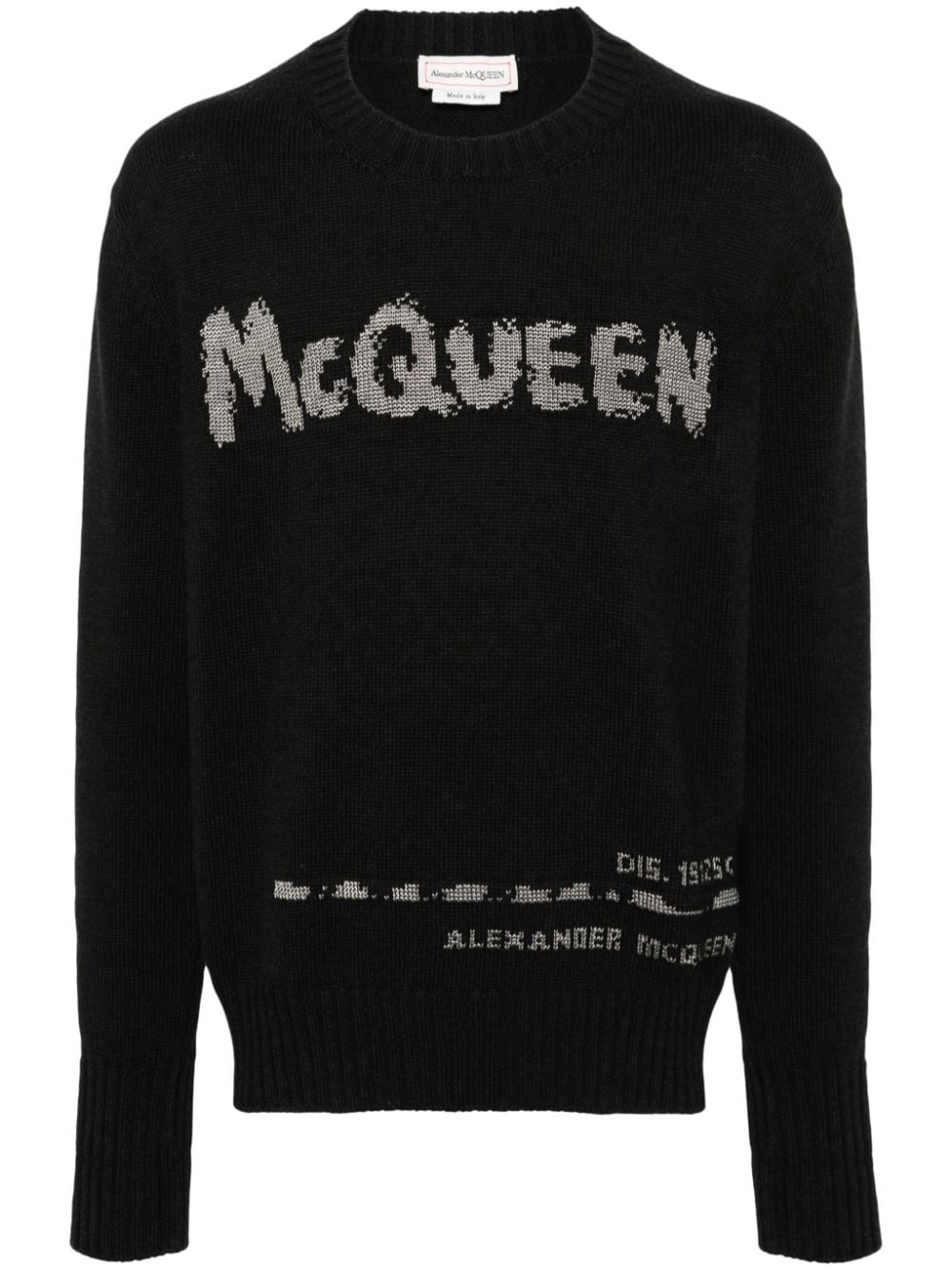 Alexander McQueen Trui met logo jacquard Zwart