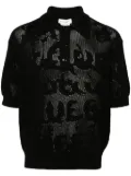 Alexander McQueen open-knit cotton polo shirt - Black