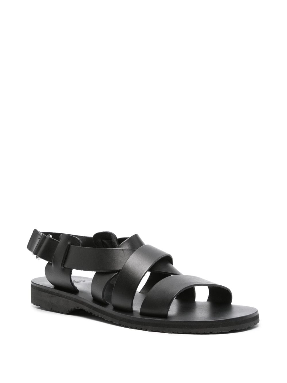 Shop Paraboot Noumea Leather Sandals In Black
