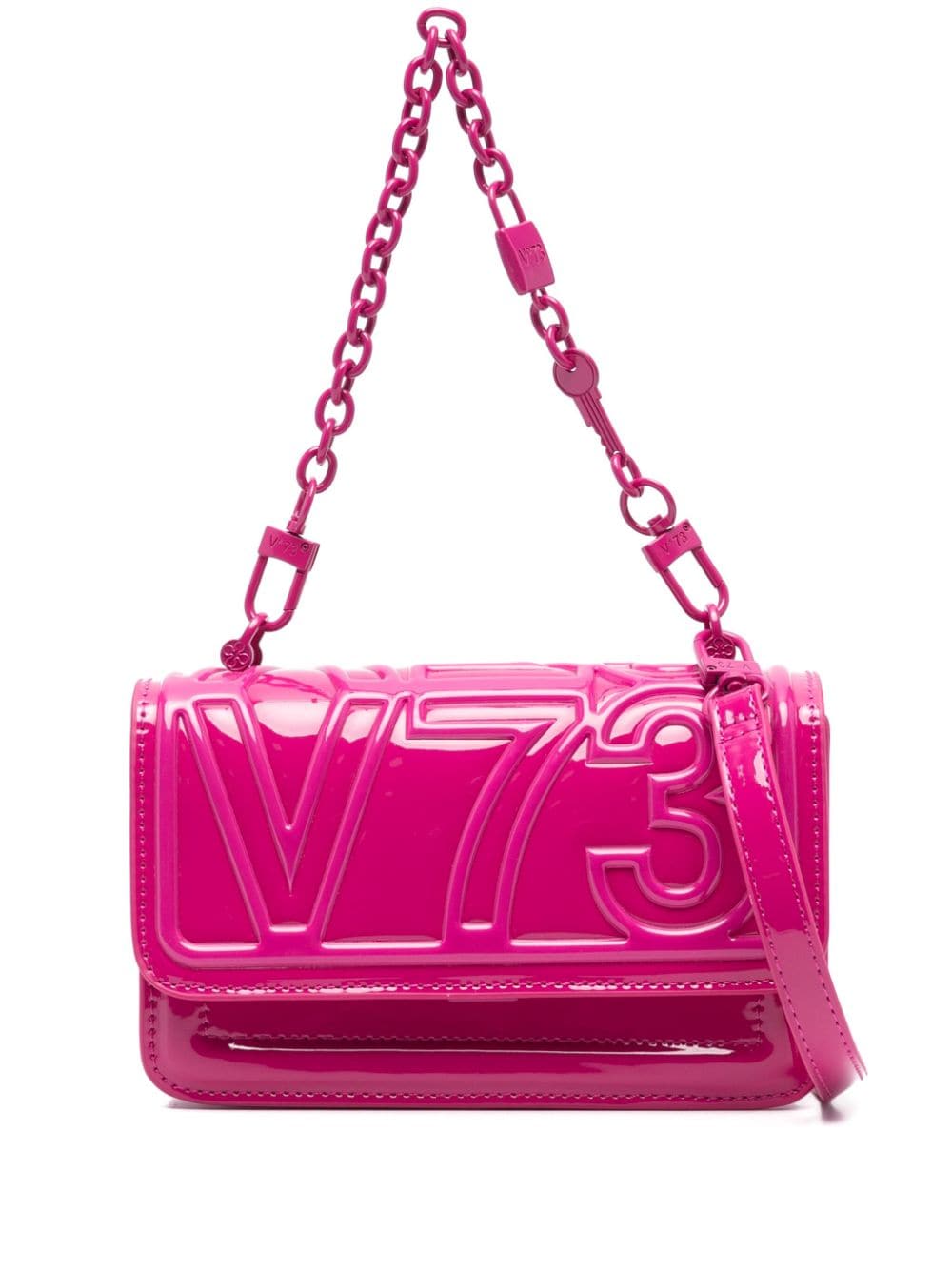 V73 Fox High-shine Cross Body Bag In Pink