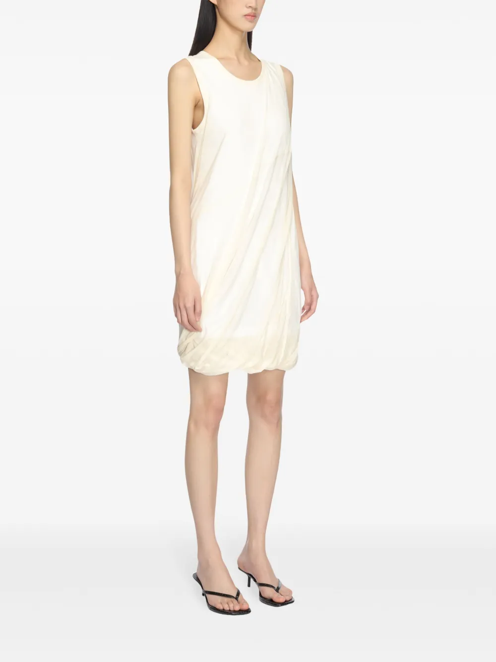  Helmut Lang Bubble Sheer-overlay Dress - Neutrals 