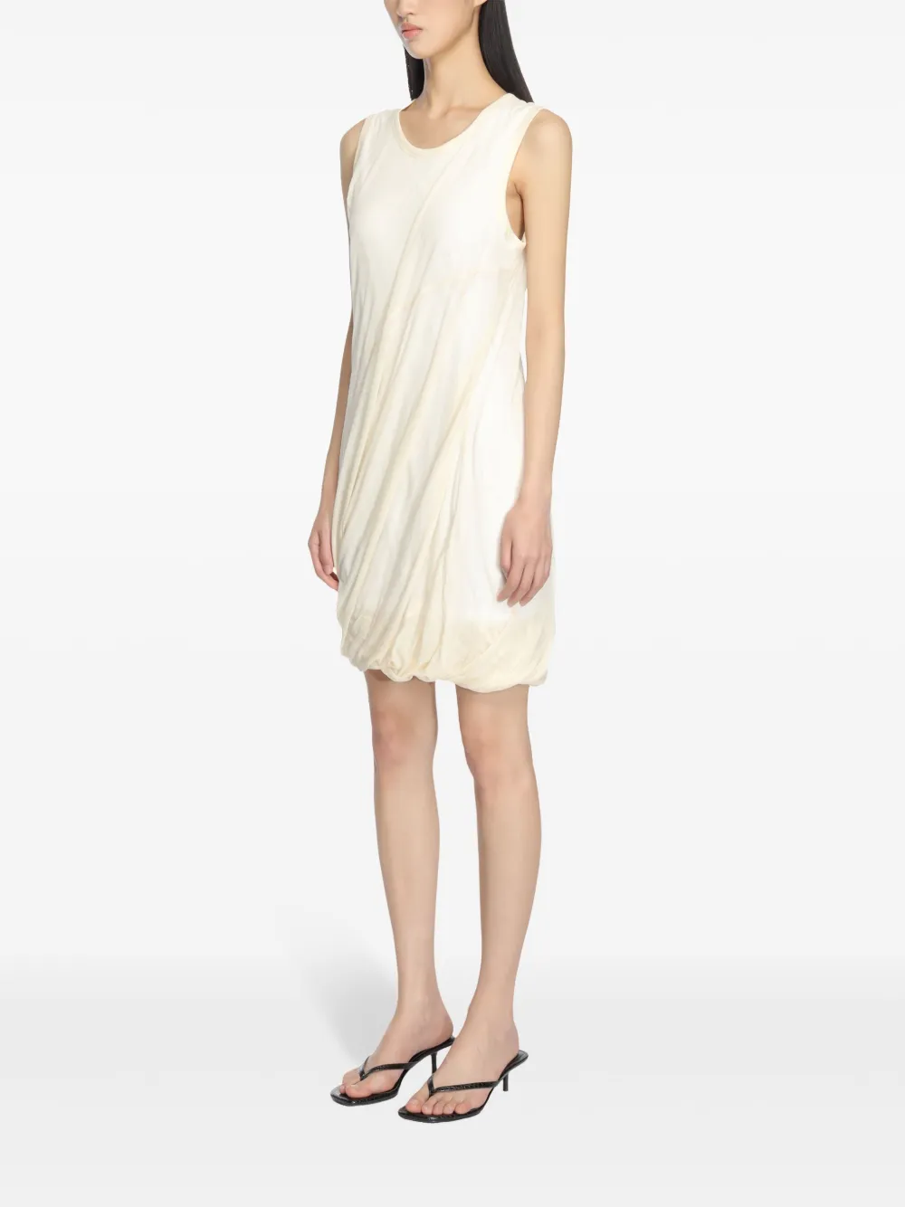 Helmut Lang Bubble jurk met doorzichtige laag Beige