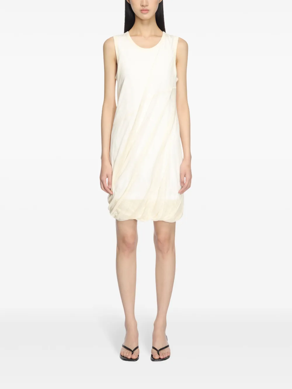 Helmut Lang Bubble jurk met doorzichtige laag - Beige