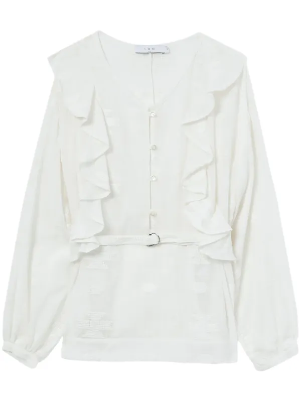 white ruffle blouse uk