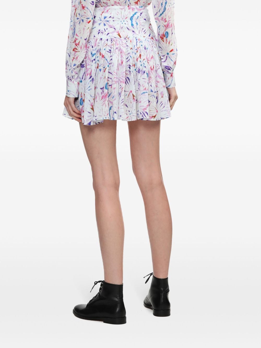 Shop Iro Floral-print Draped Mini Skirt In Pink